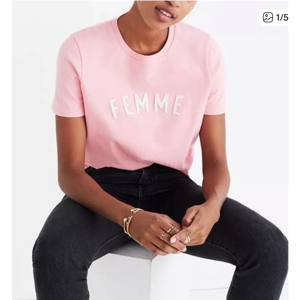 Madewell Pink 'Femme' Graphic Short-Sleeve Tee